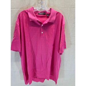 Carnoustie Mens XL Pink Micro Stripe Mercerized‎ Cotton Short Sleeve Golf Polo